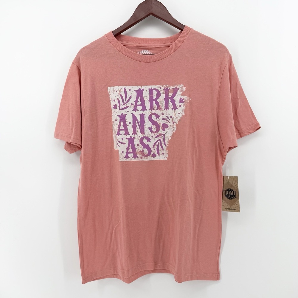 NEW Coral Arkansas Graphic T-Shirt, "Super Soft Fabric", lightweight, Size Small